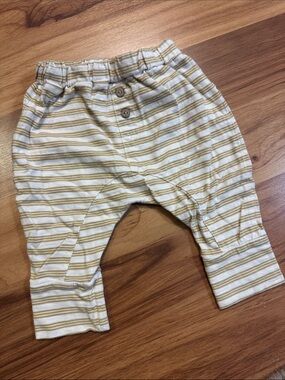 Rylee Cru 3-6M Yellow and Cream Striped Baby Pants